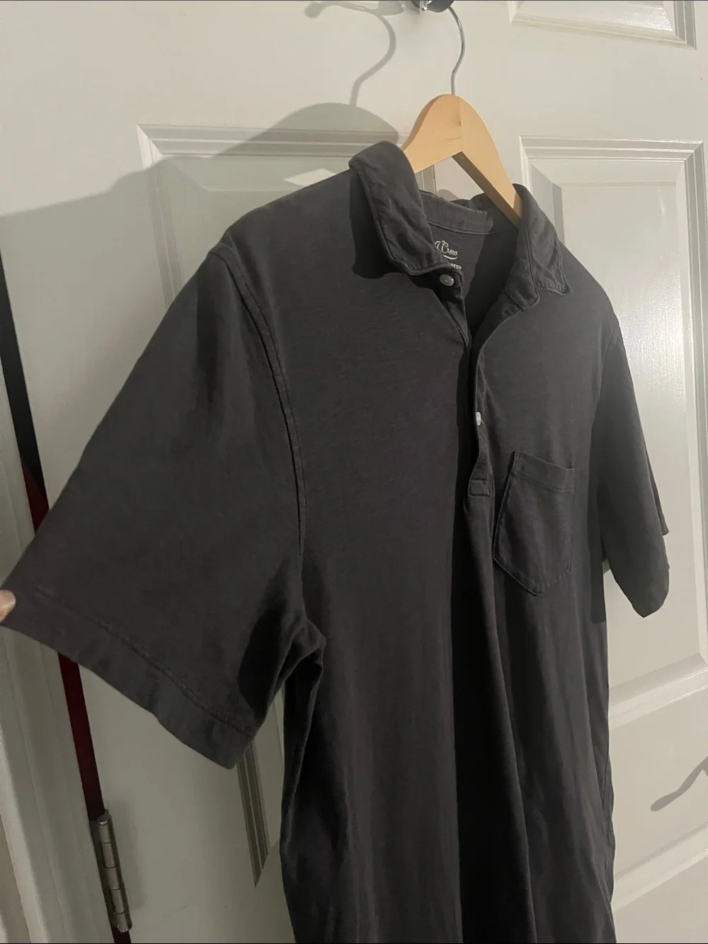 J.Crew Garment Dyed Polo slub cotton Men’s Medium Tall charcoal Gray shirt